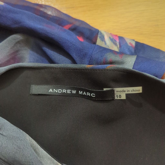 Andrew Marc Silk Mini Dress Cross Front Size 10 NWT - Picture 4 of 14